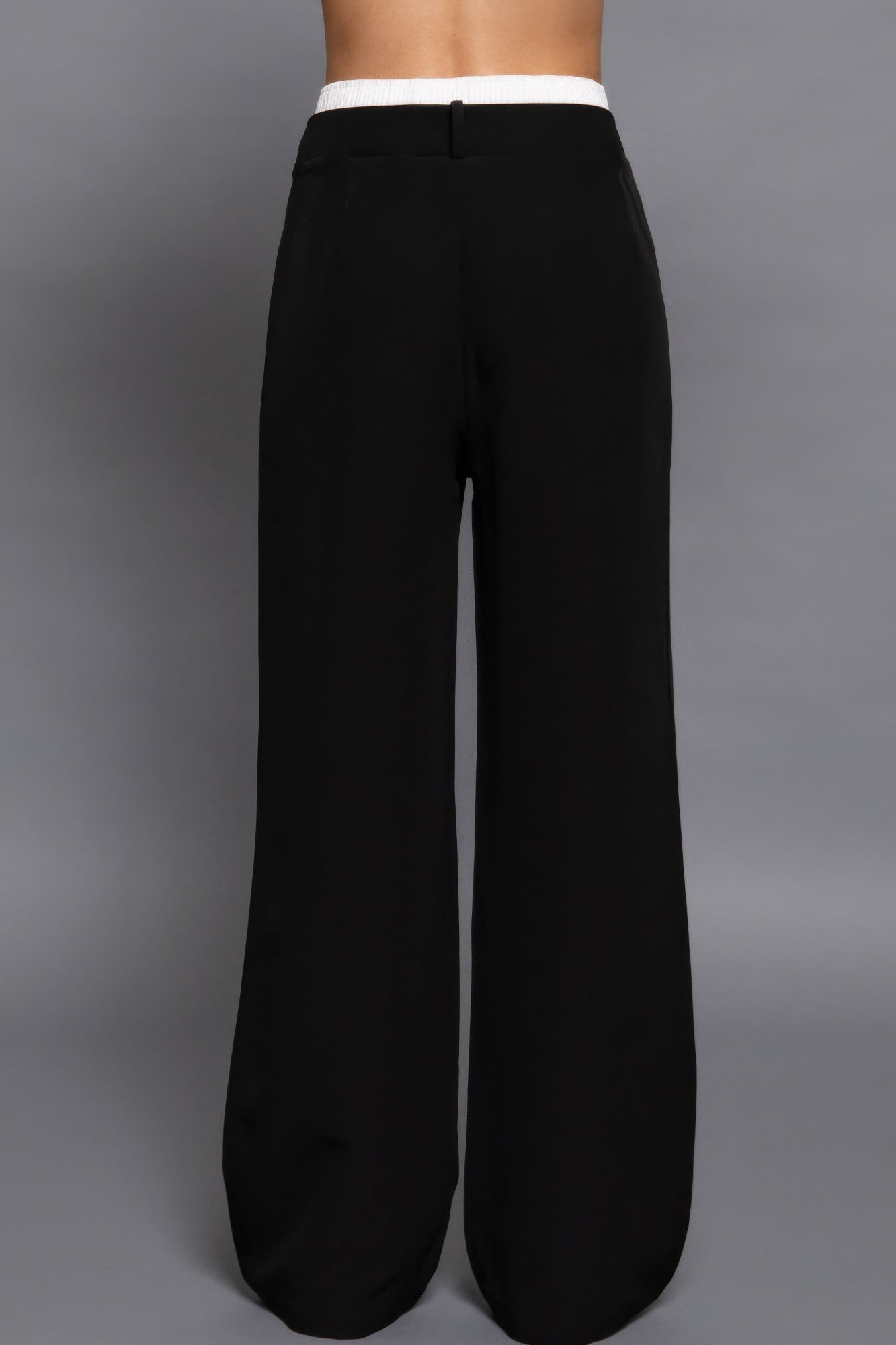Contrast Waist Boxer Straight Long Pants