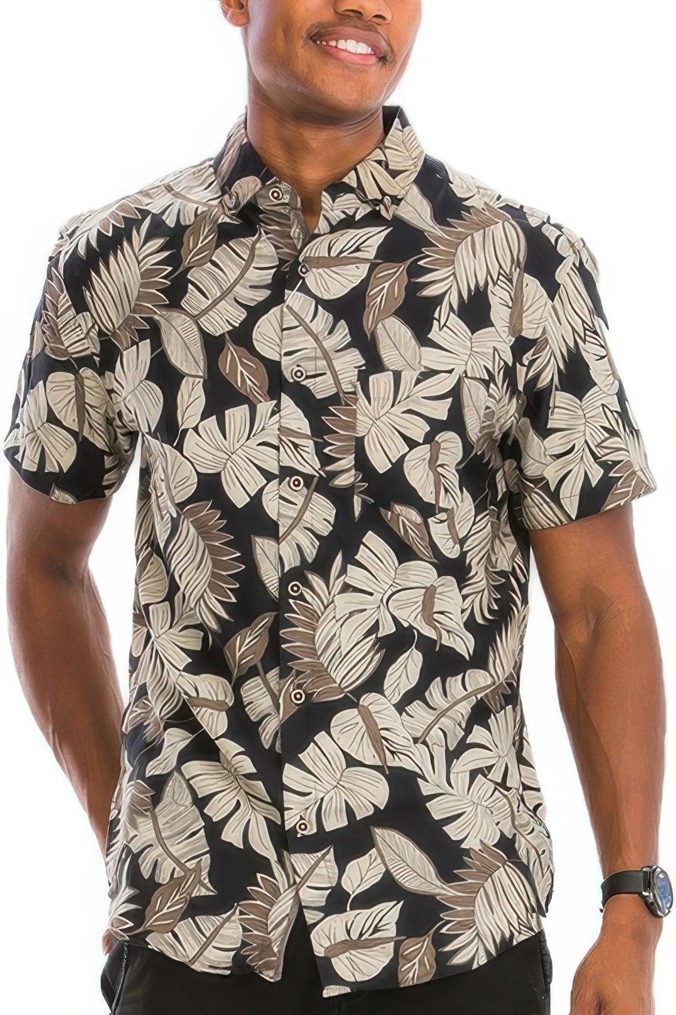 Hawaiian Print Button Down Shirt Multi