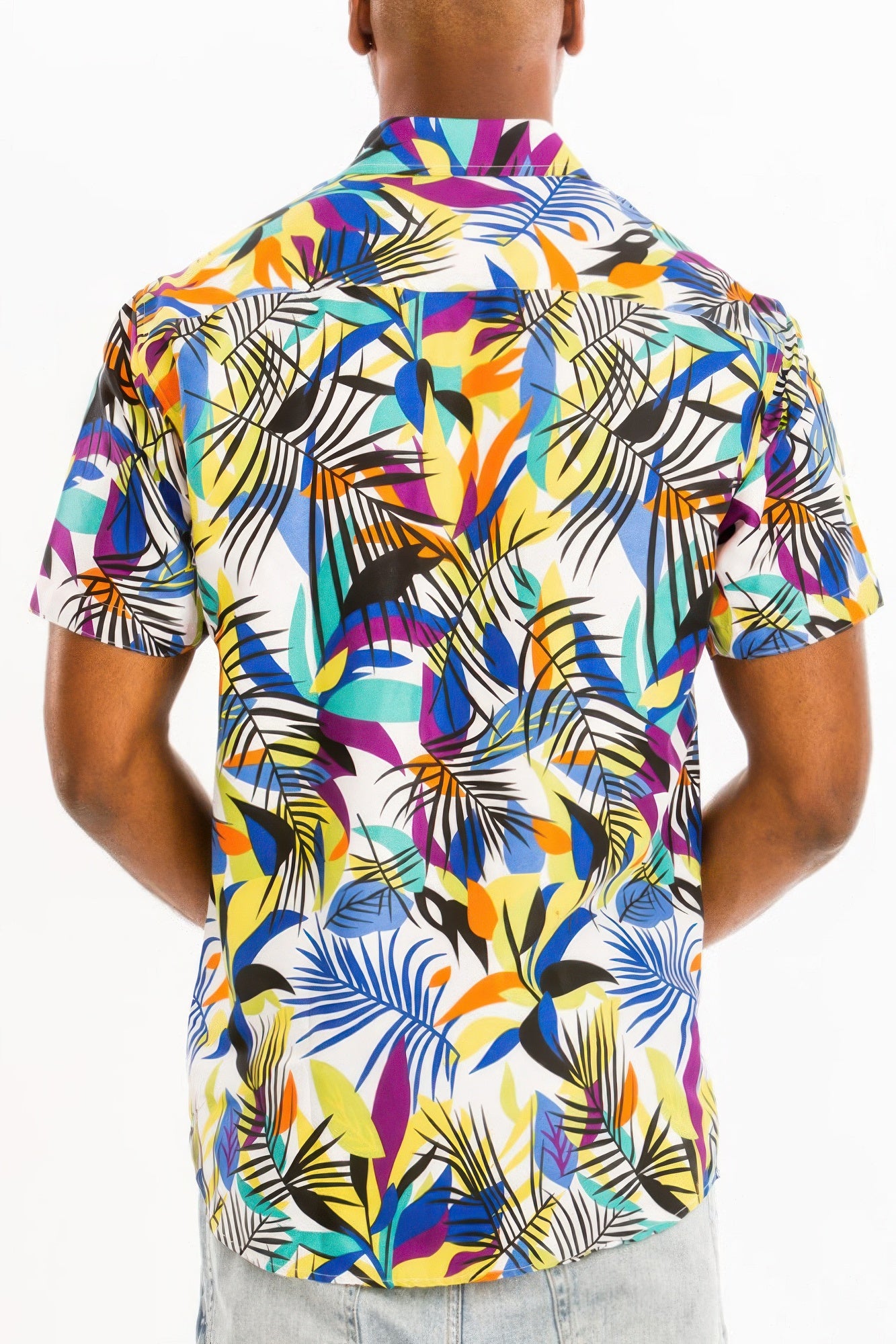 Hawaiian Print Button Down Shirt Multi Colors 3