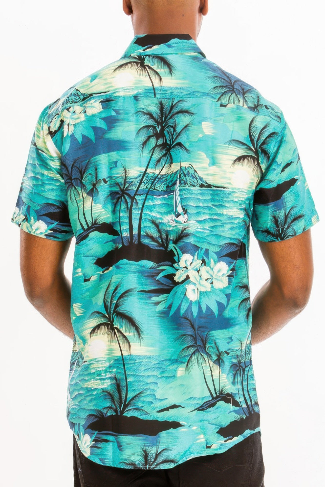 Hawaiian Print Button Down Shirt Multi Floral 3