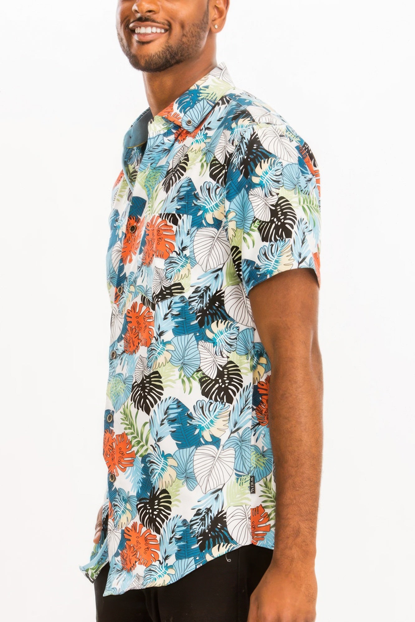Hawaiian Print Button Down Shirt Multicolor 2