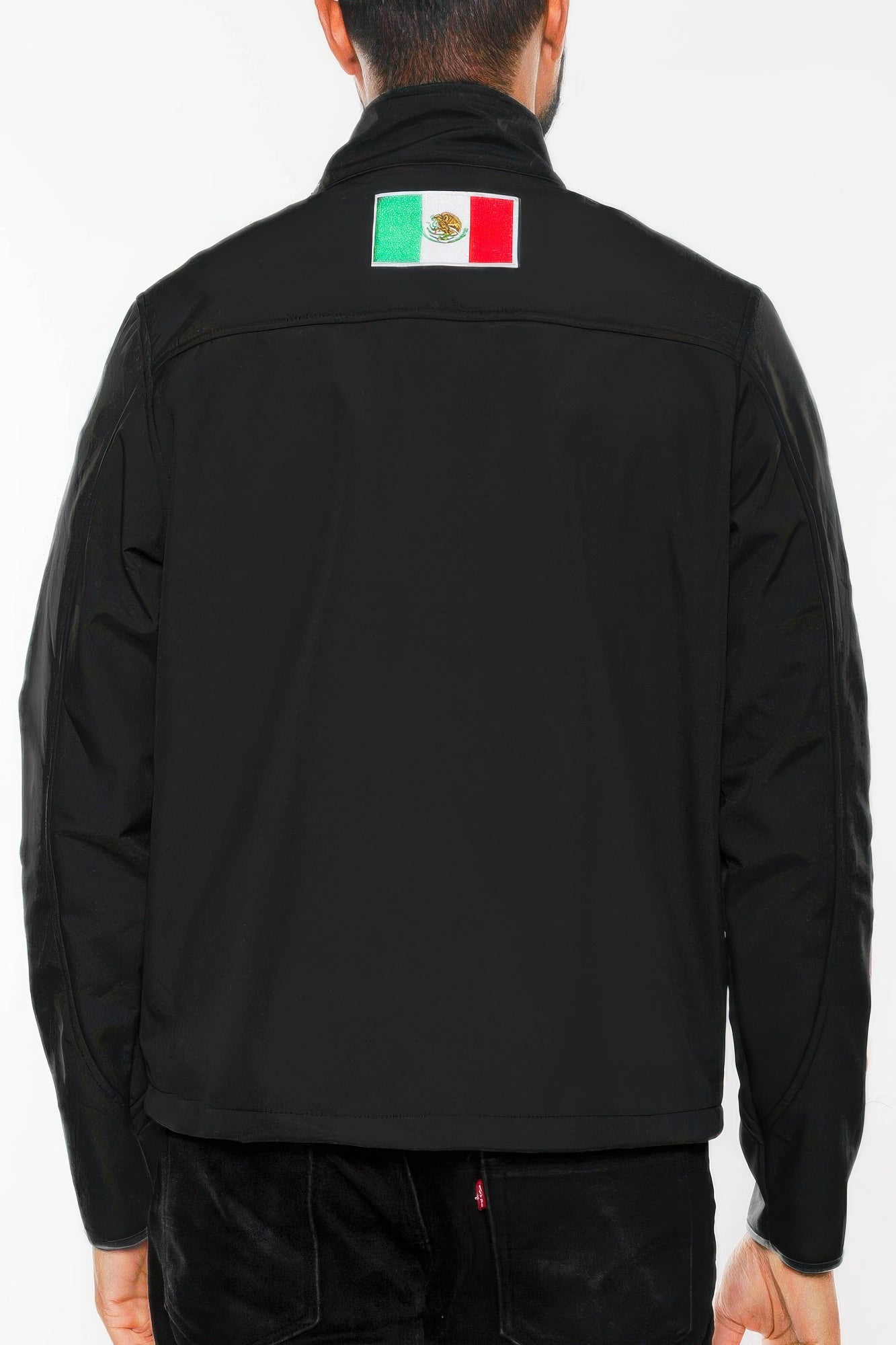 Mexico Embroidered Soft Shell Jacket Black Back