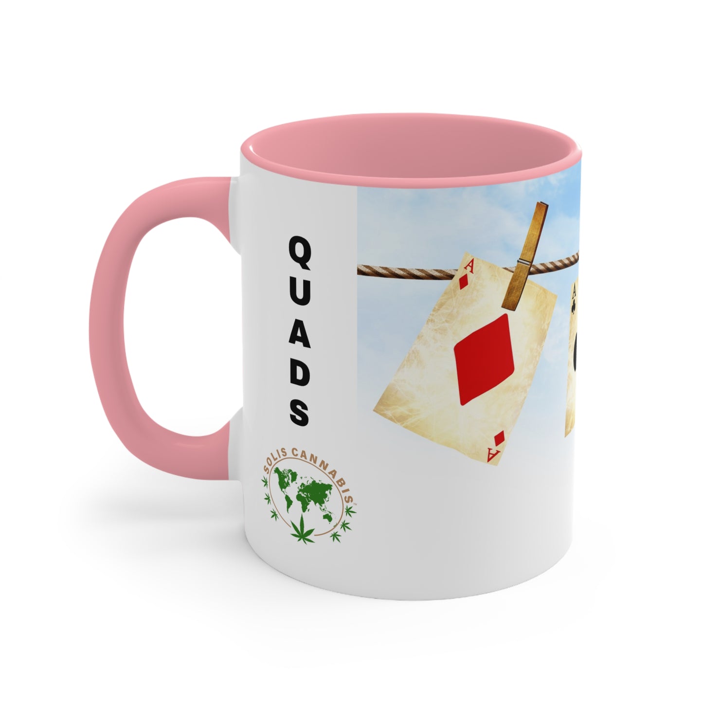 Quad Aces Mug Pink Color Logo