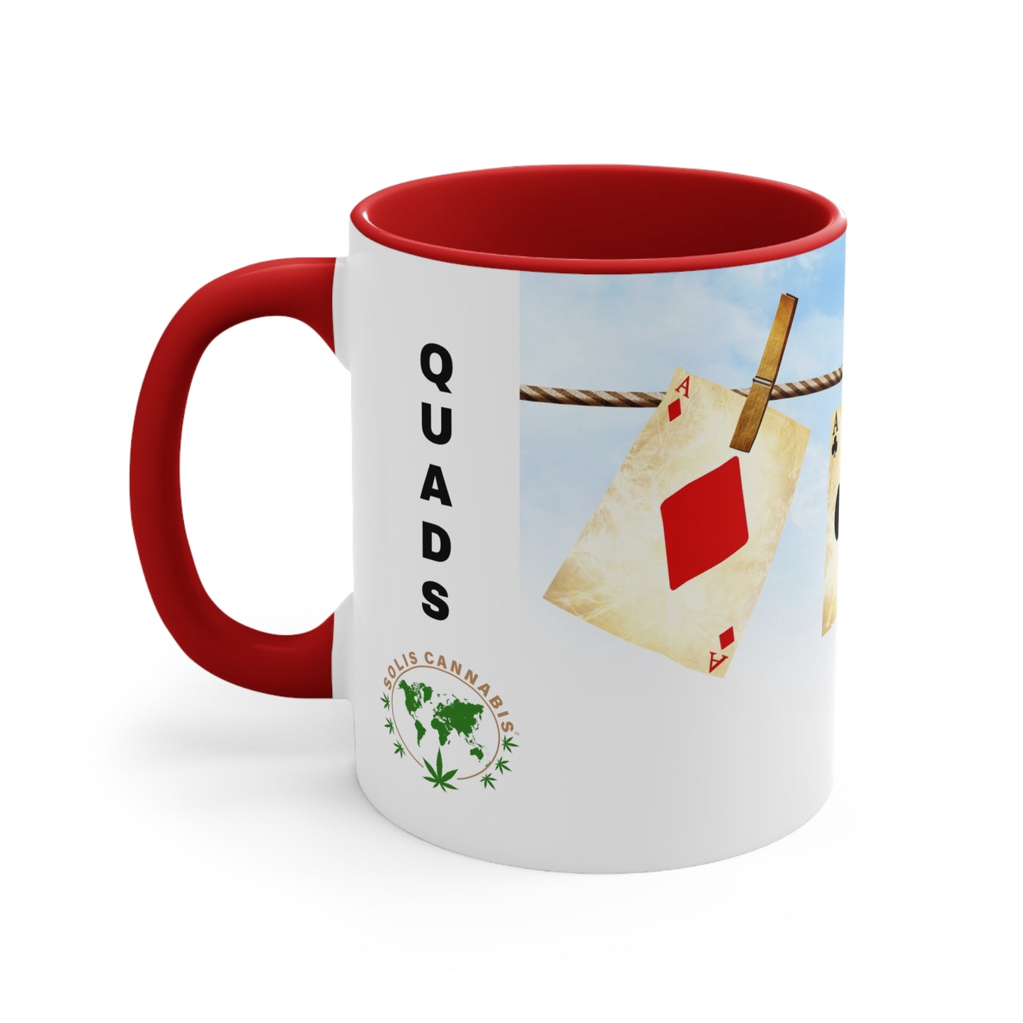 Quad Aces Mug Red Color Logo