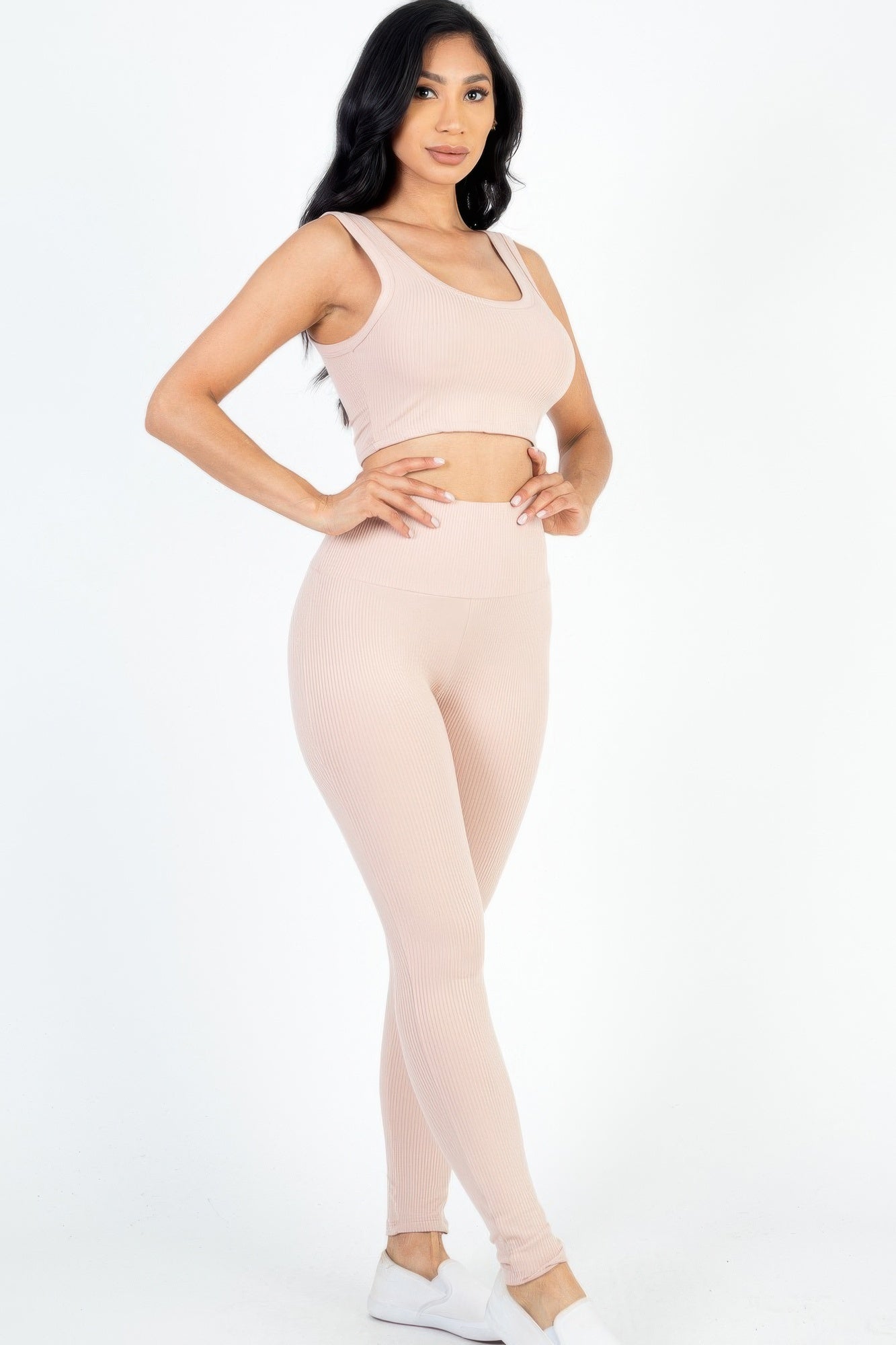 Ribbed Crop Top & Leggings Set 3
