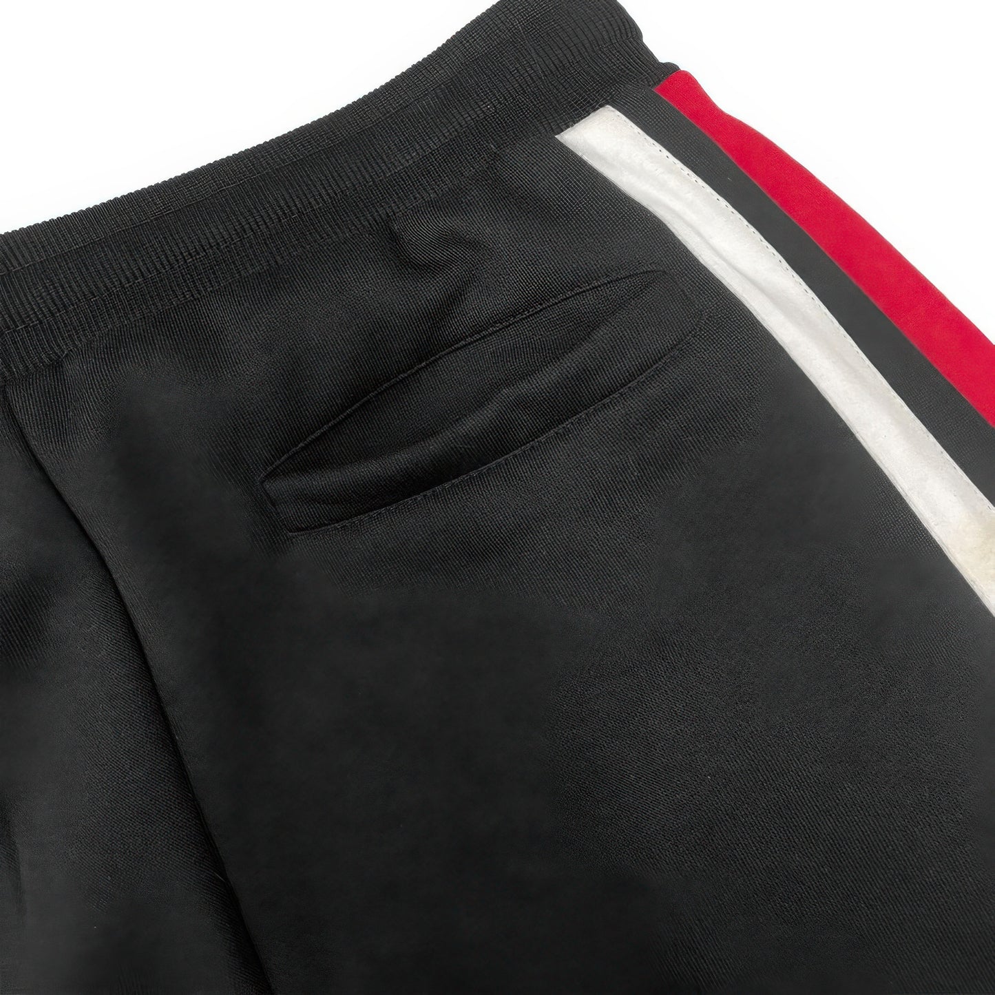 Solid With Three Stripe Pullover Hoodie Black Red 5