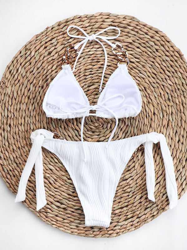 Swimsuit sexy bikini fashion ladies two piece swimsuit White