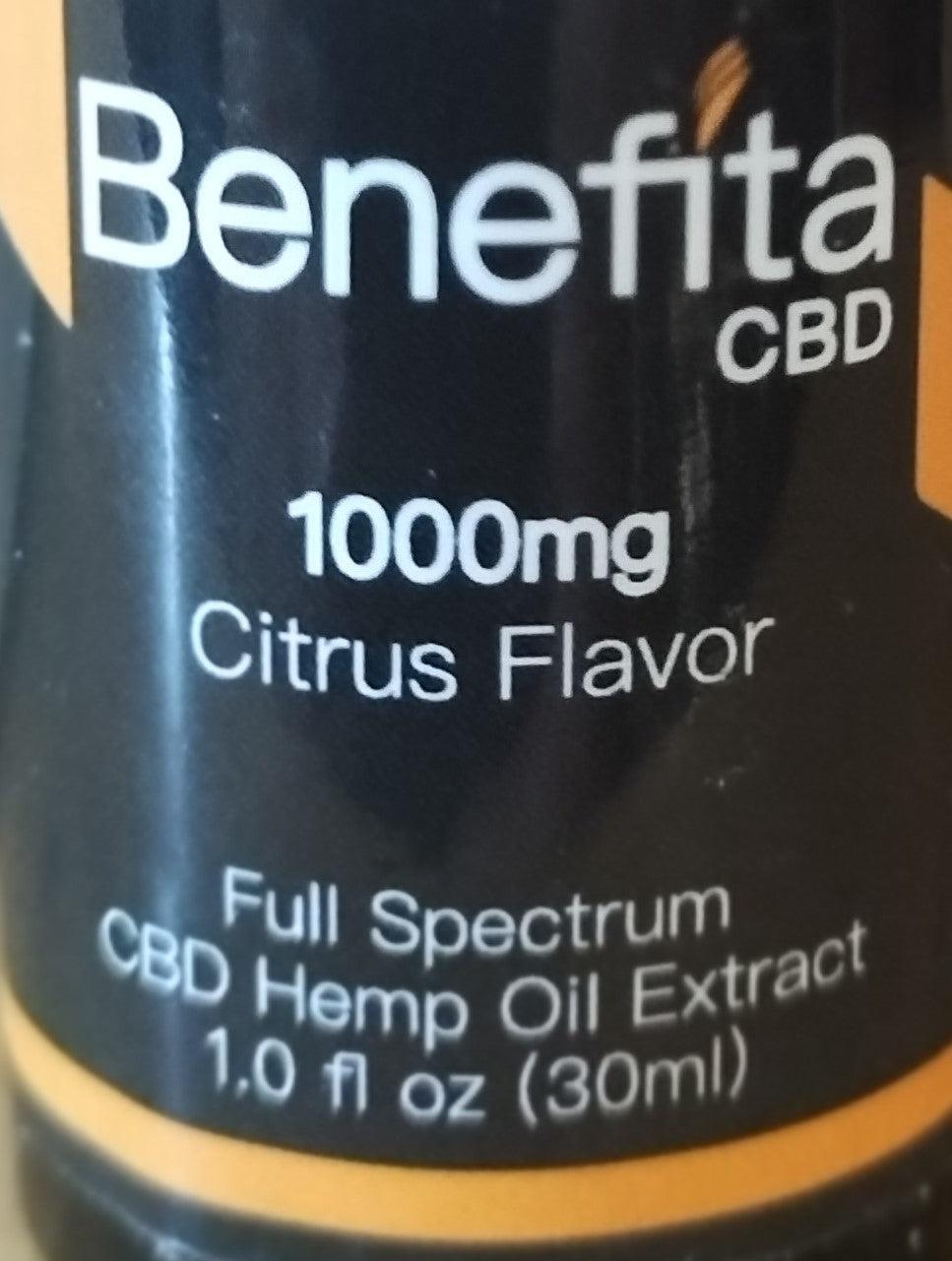 1000mg Full Spectrum Hemp Extract 30ml Tincture Citrus Flavor