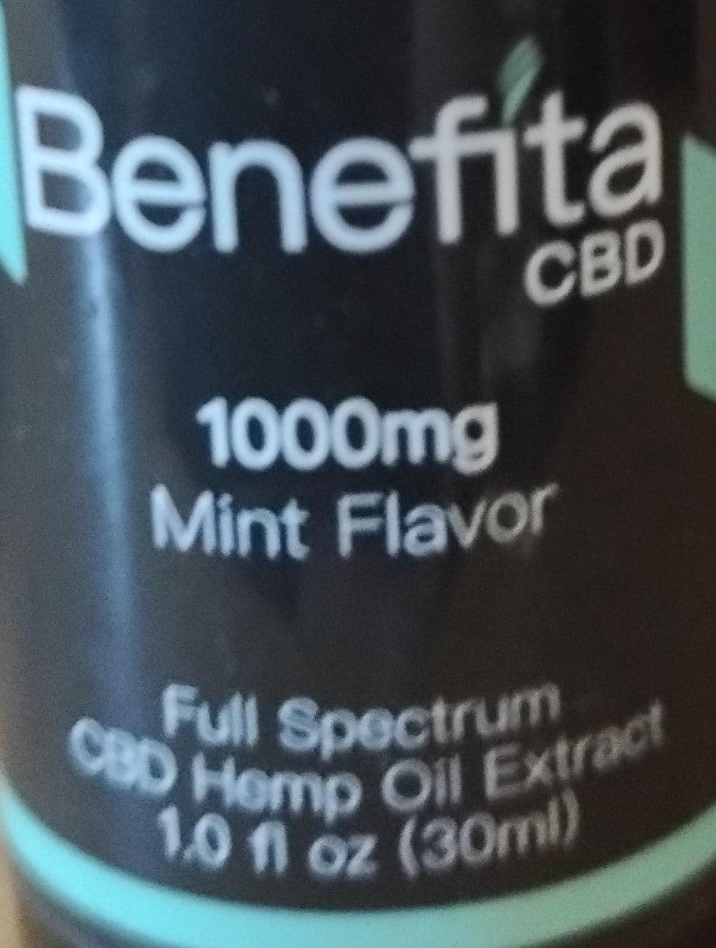 1000mg Full Spectrum Hemp Extract 30ml Tincture Mint Flavor