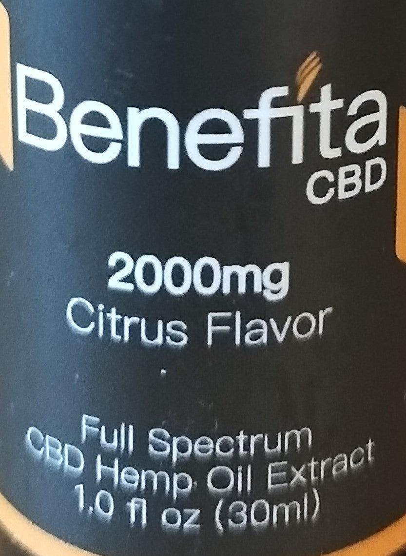 2000mg Full Spectrum Hemp Extract 30ml Tincture Citrus Flavor