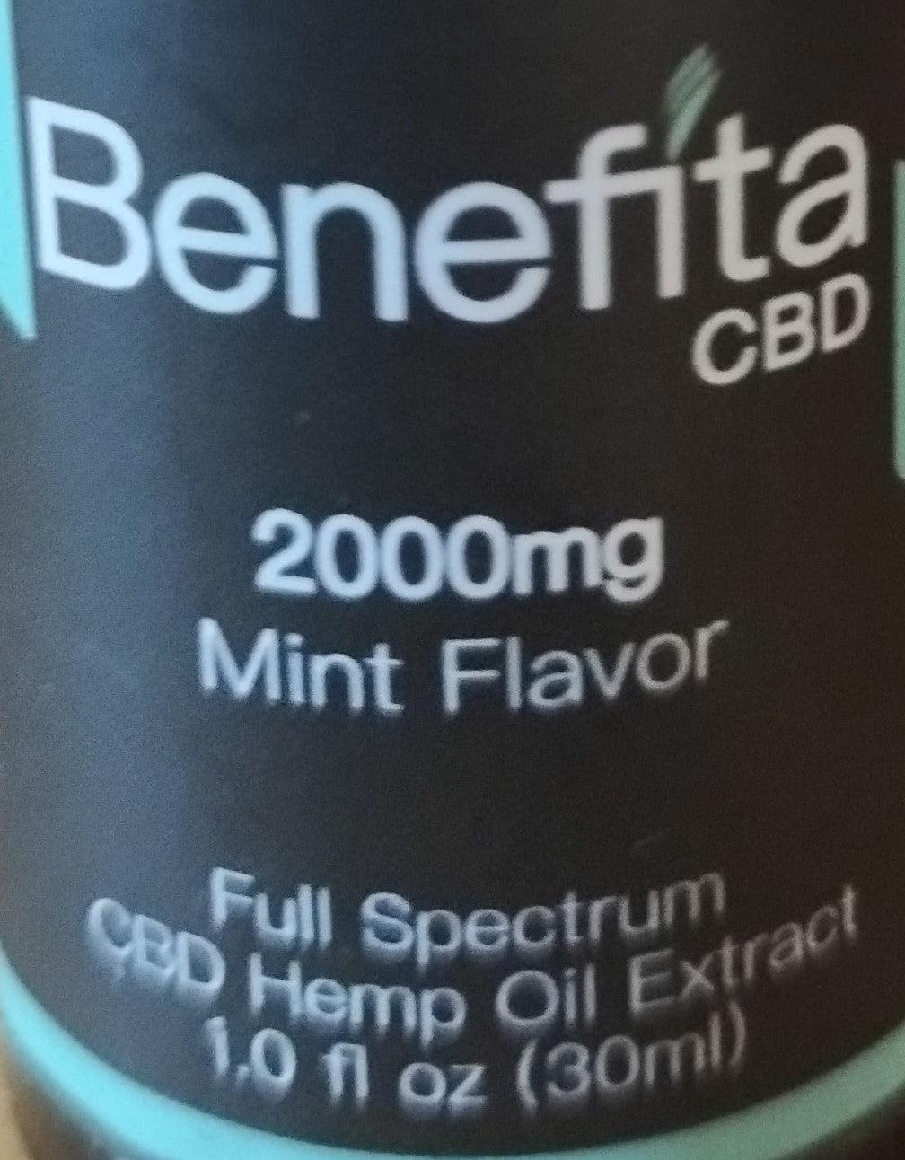 2000mg Full Spectrum Hemp Extract 30ml Tincture Mint Flavor