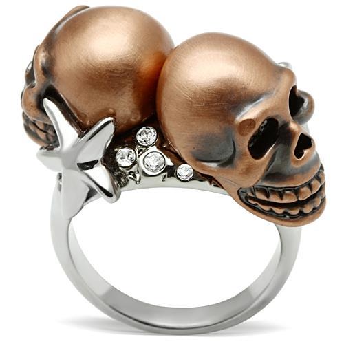 3W001 - Special Color White Skull Metal Ring with Top Grade Crystal