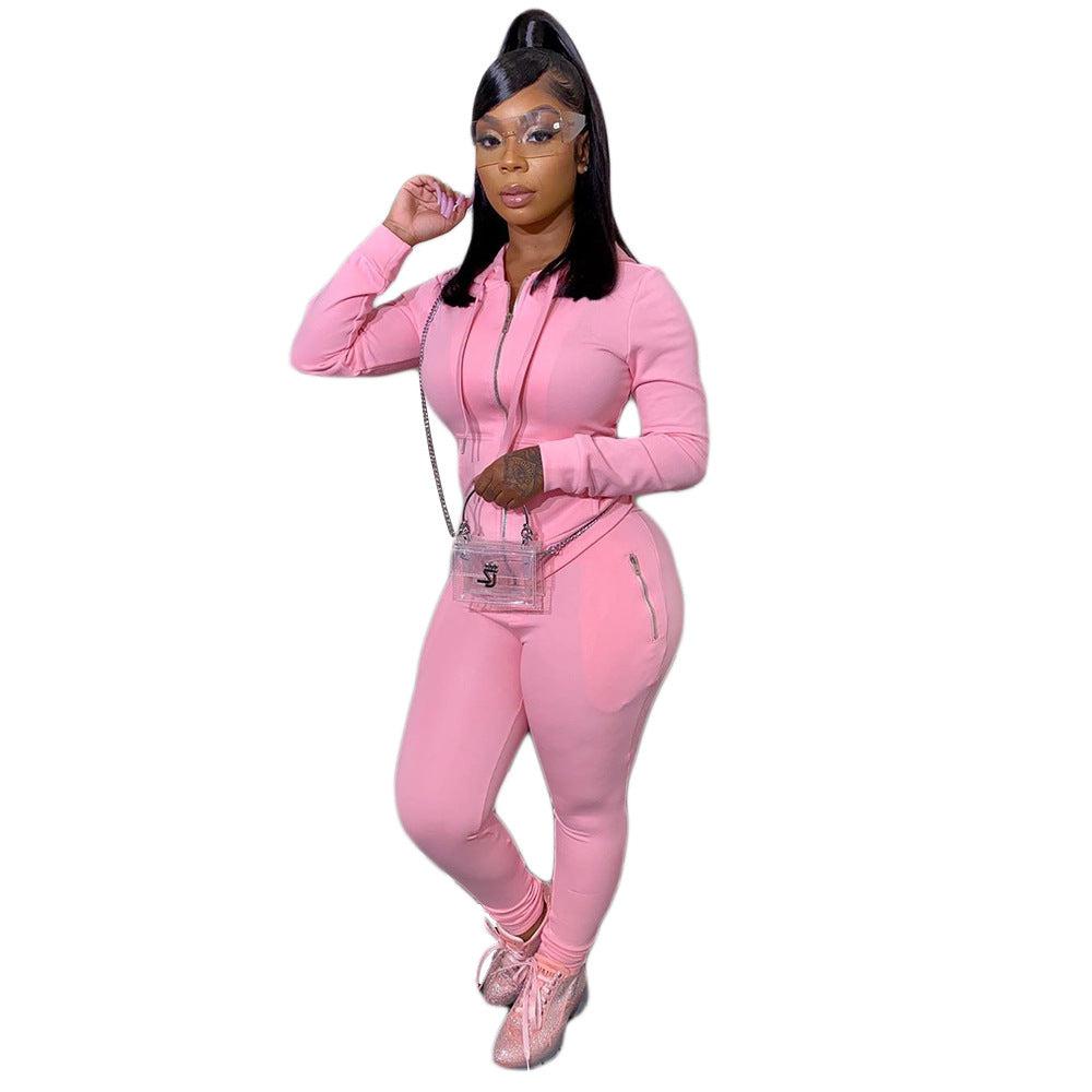 Autumn Winter Hoodie Two Pieces Set Tracksuit for Women