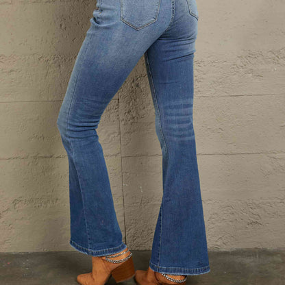 Baeful High Waist Flare Jeans with Pockets