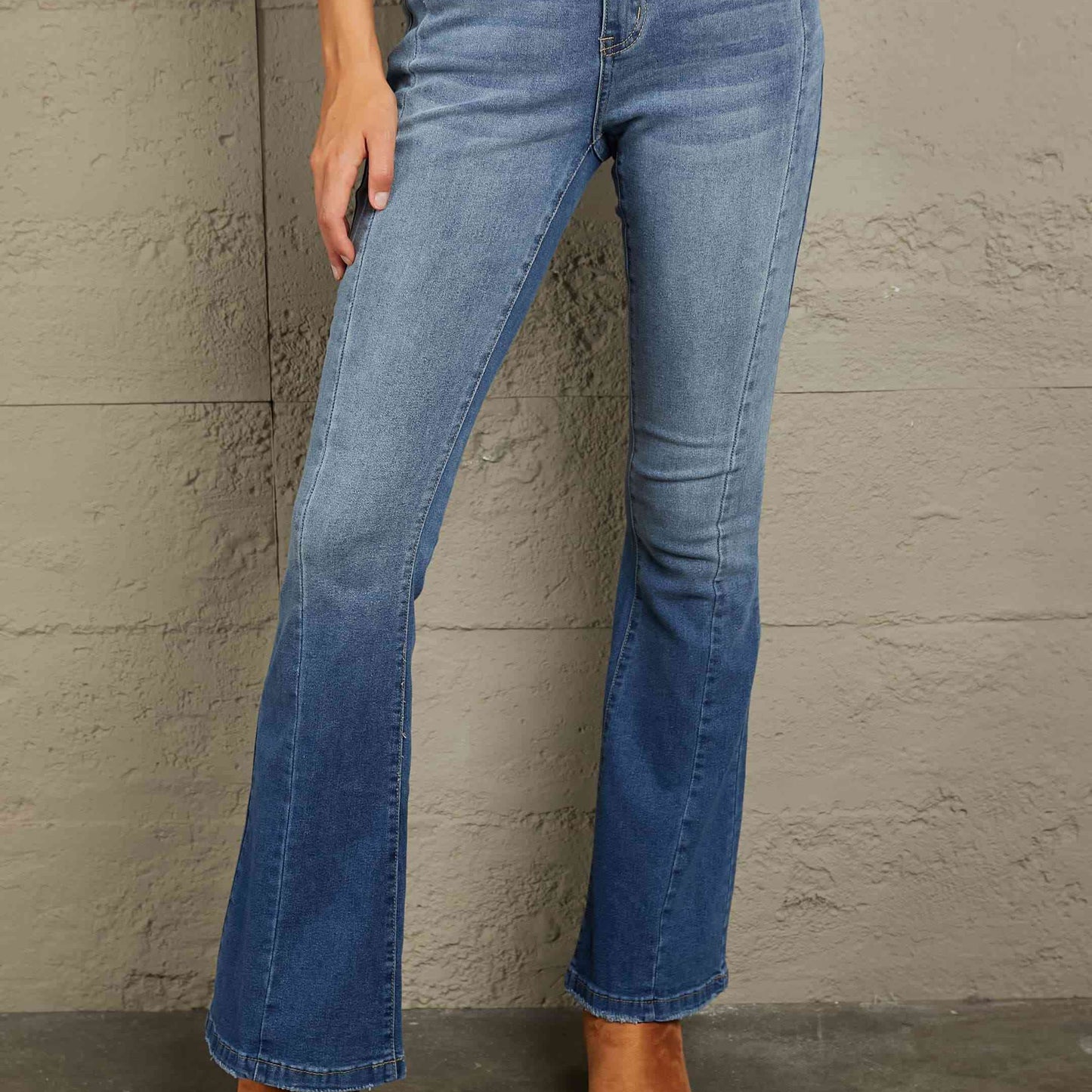 Baeful High Waist Flare Jeans with Pockets