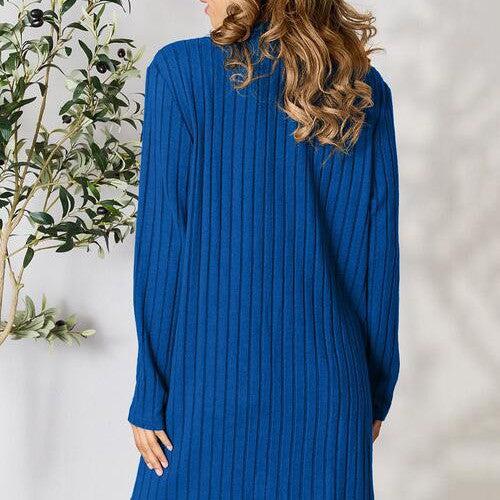 Basic Bae Full Size Ribbed Open Front Cardigan with Pockets