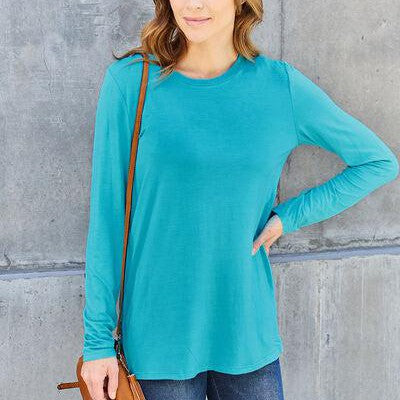 Basic Bae Full Size Round Neck Long Sleeve Top