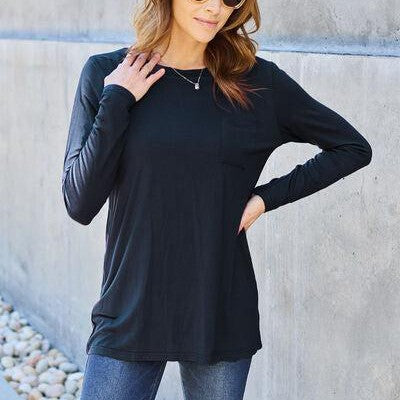 Basic Bae Full Size Round Neck Long Sleeve Top