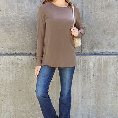 Basic Bae Full Size Round Neck Long Sleeve Top