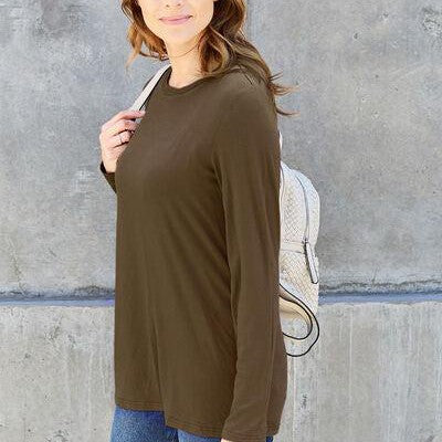 Basic Bae Full Size Round Neck Long Sleeve Top