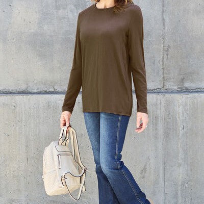 Basic Bae Full Size Round Neck Long Sleeve Top