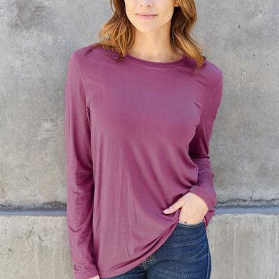 Basic Bae Full Size Round Neck Long Sleeve Top