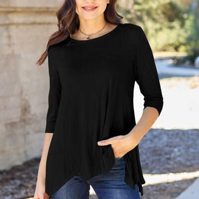 Basic Bae Full Size Round Neck Pocketed T-Shirt