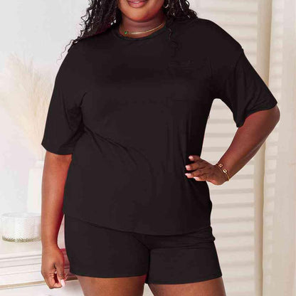 Basic Bae Full Size Soft Rayon Half Sleeve Top and Shorts Set