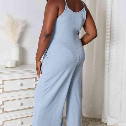 Basic Bae Full Size Spaghetti Strap V-Neck Jumpsuit