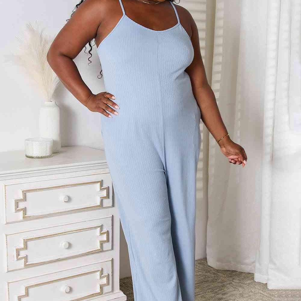 Basic Bae Full Size Spaghetti Strap V-Neck Jumpsuit