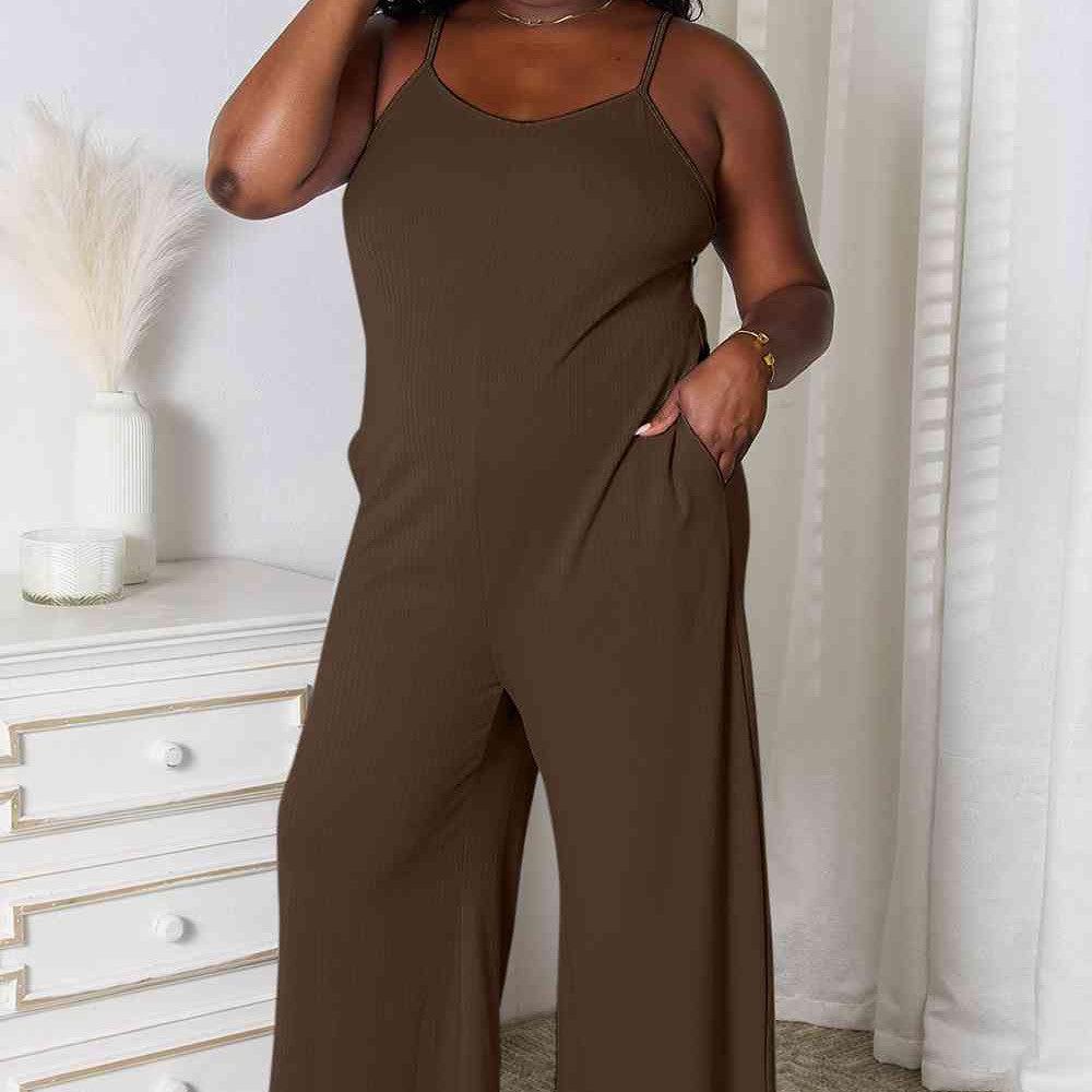 Basic Bae Full Size Spaghetti Strap V-Neck Jumpsuit