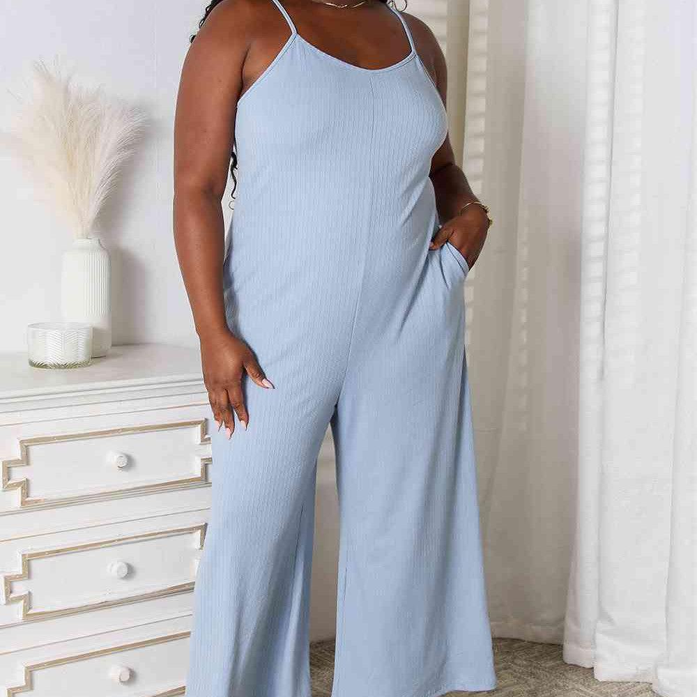 Basic Bae Full Size Spaghetti Strap V-Neck Jumpsuit