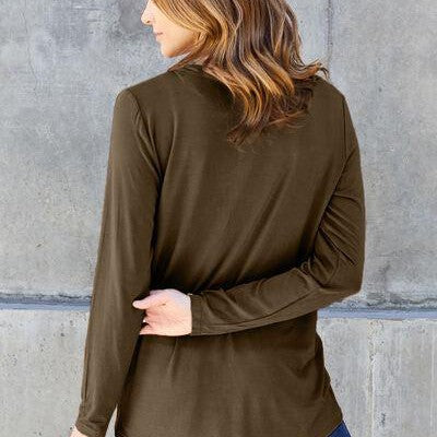 Basic Bae Full Size V-Neck Long Sleeve Top