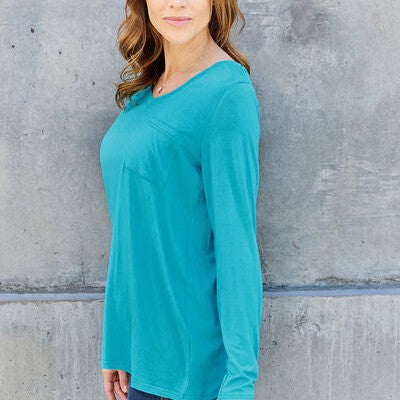 Basic Bae Full Size V-Neck Long Sleeve Top