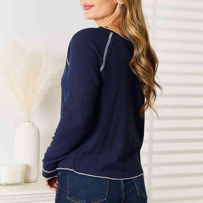 Basic Bae Long Raglan Sleeve Round Neck Top