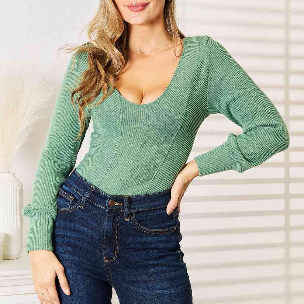 Basic Bae Scoop Neck Long Sleeve Top