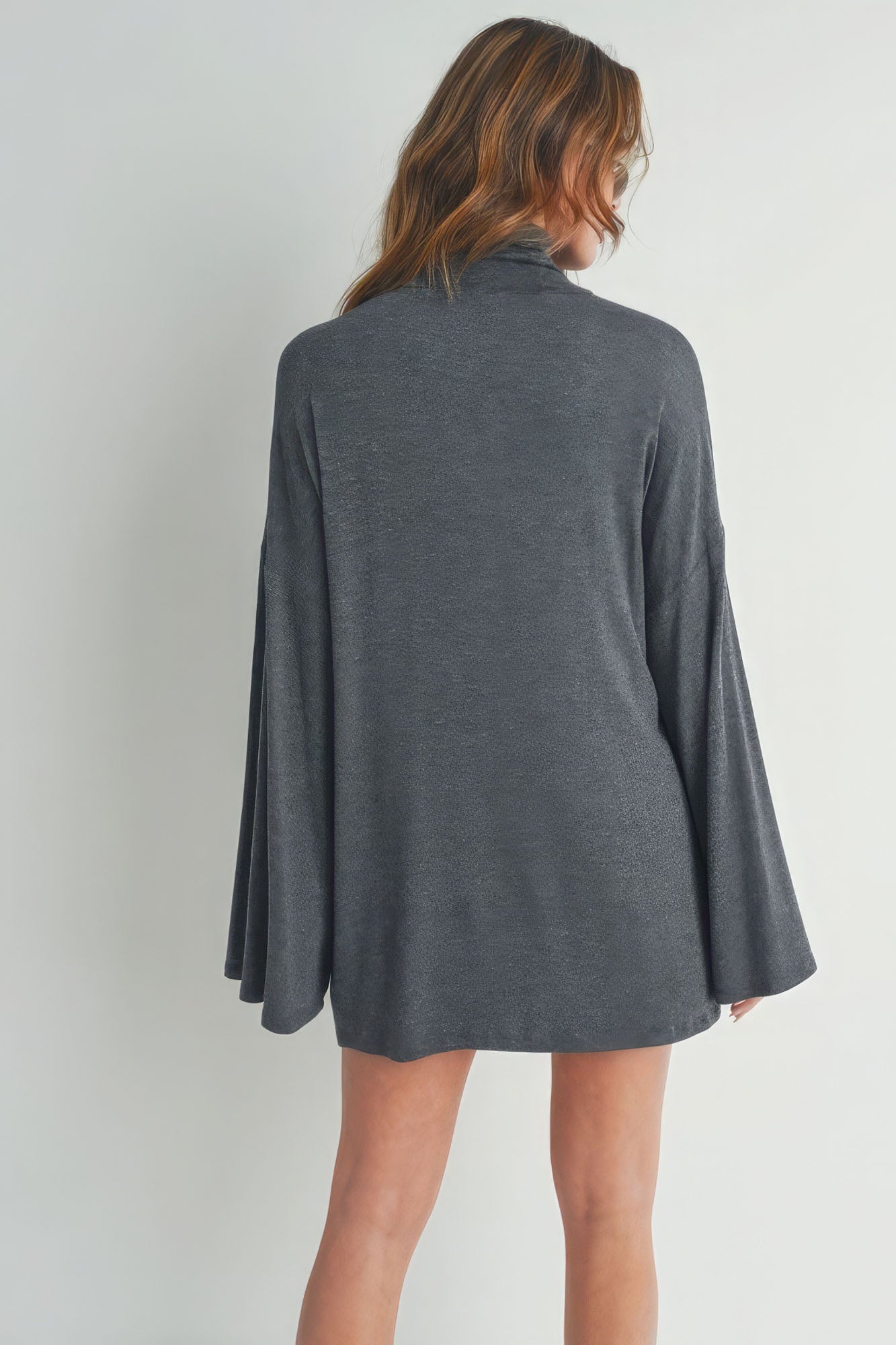 Bell Sleeve Turtle Neck Dress Back