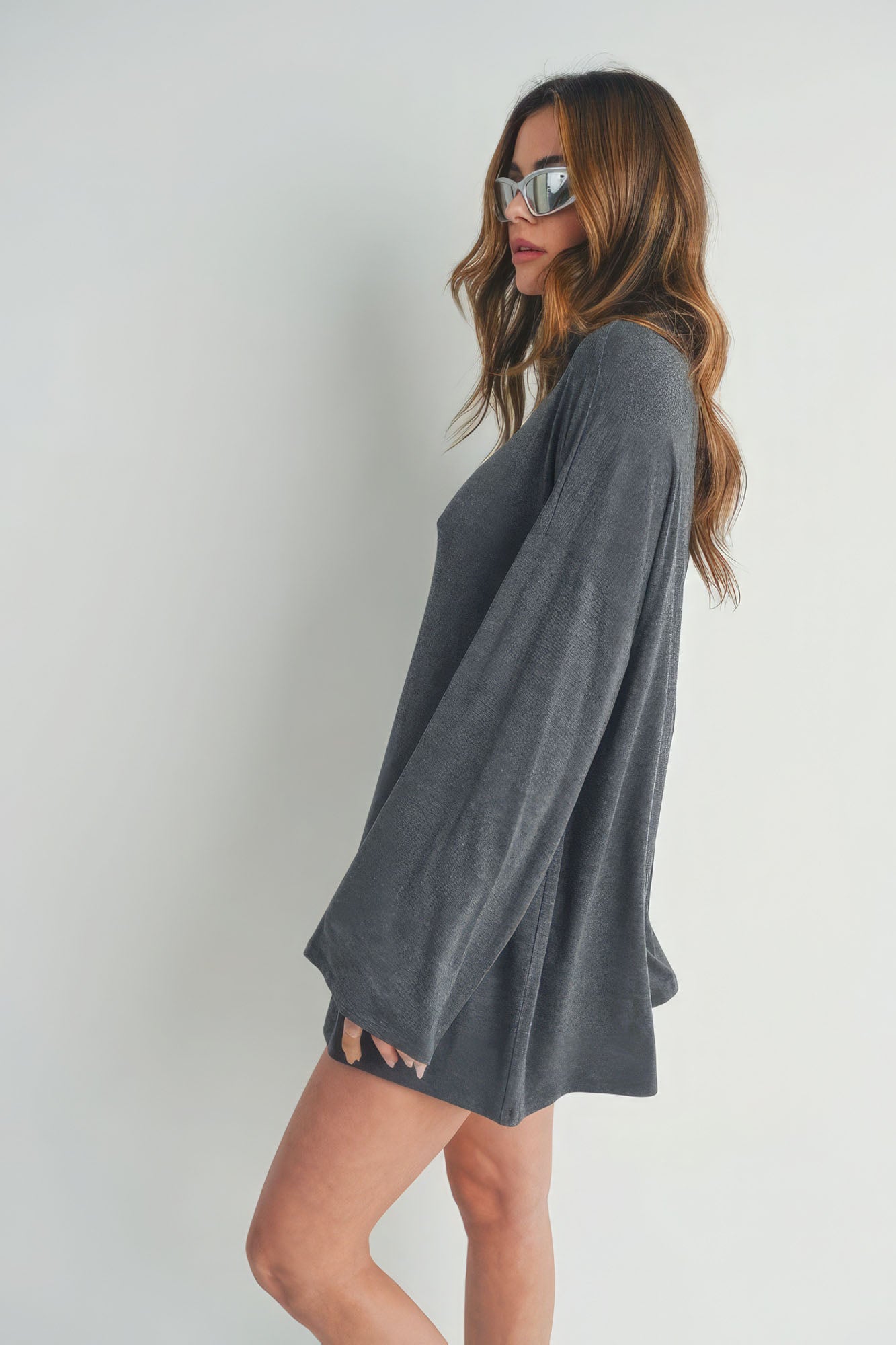 Bell Sleeve Turtle Neck Dress Side