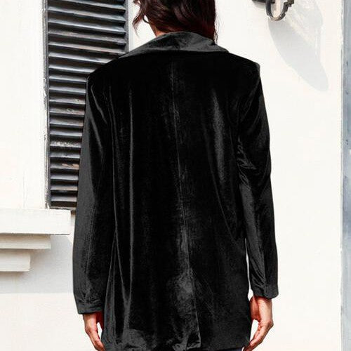 Button Up Pocketed Long Sleeve Jacket