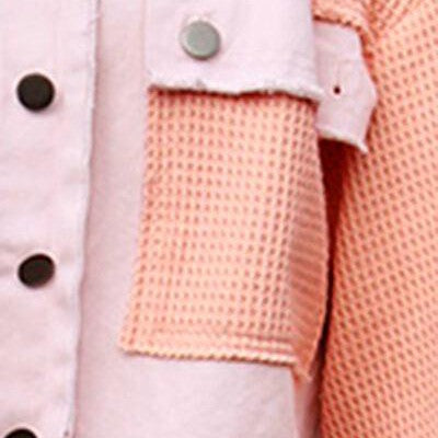 Button Up Raw Hem Long Sleeve Jacket