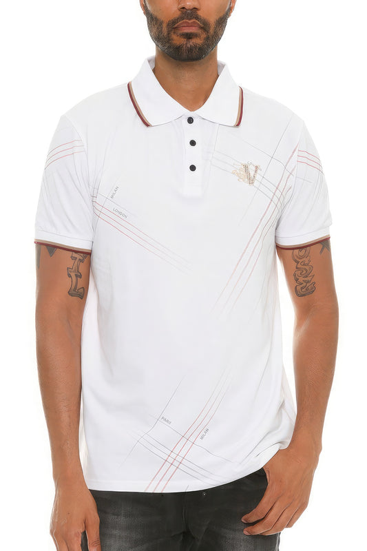 Couture Button Down short sleeve polo Shirt