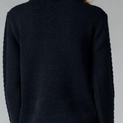 Cable-Knit Turtleneck Long Sleeve Sweater