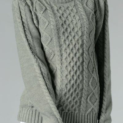 Cable-Knit Turtleneck Long Sleeve Sweater