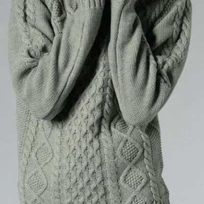 Cable-Knit Turtleneck Long Sleeve Sweater