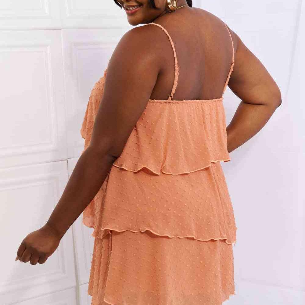 Culture Code By The River Full Size Cascade Ruffle Style Cami Dress in Sherbet