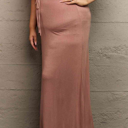 Culture Code For The Day Full Size Flare Maxi Skirt in Chocolate