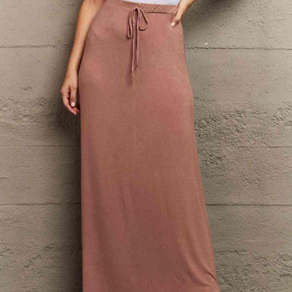 Culture Code For The Day Full Size Flare Maxi Skirt in Chocolate