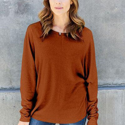 Double Take Full Size Round Neck Long Sleeve T-Shirt