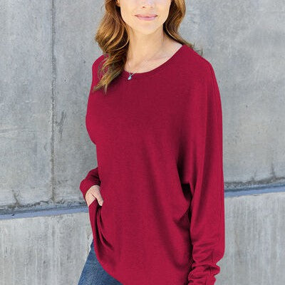 Double Take Full Size Round Neck Long Sleeve T-Shirt