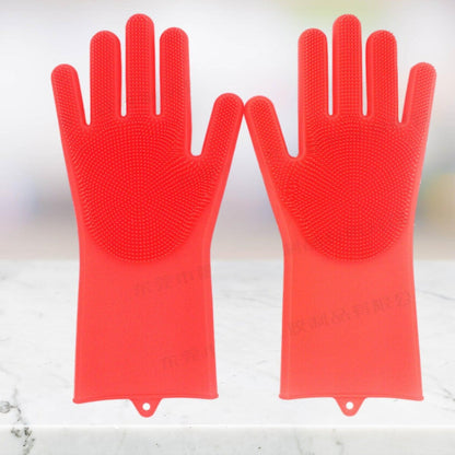 Glove Brush Washing Gloves Silicone kitchen Cleaning Scrubbing Glove